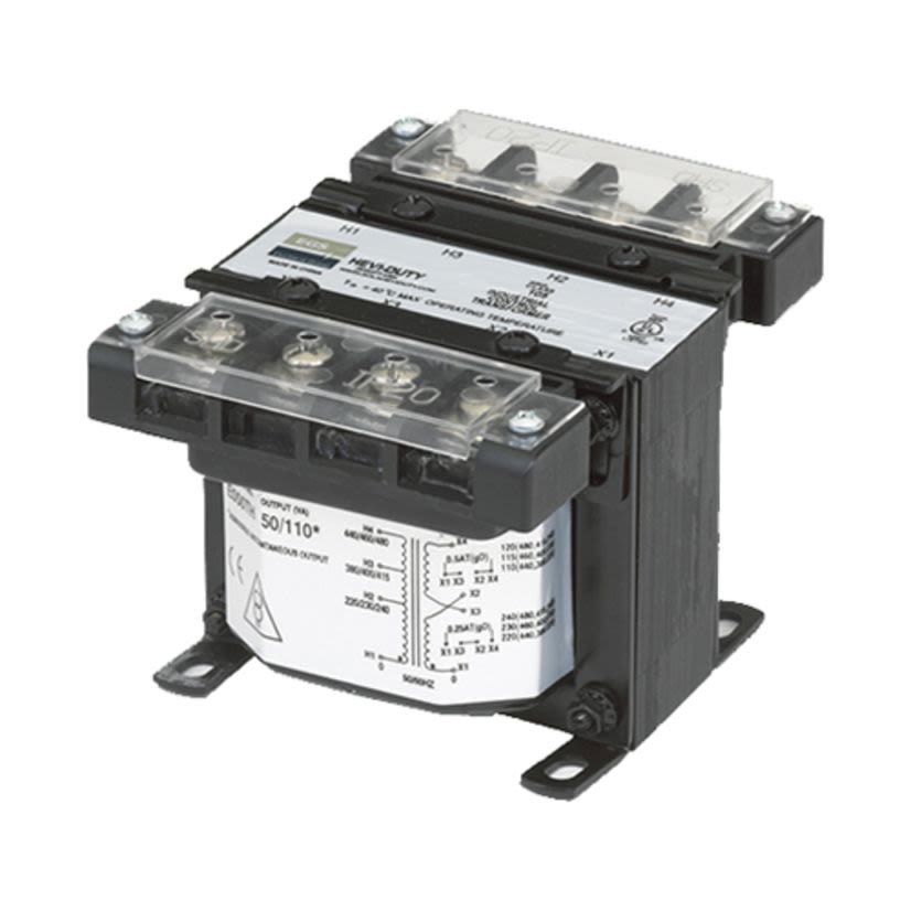 Emerson Electric SolaHD E100TH International Encapsulated Control Transformer, 240/415/480 VAC Primary, 120/240 VAC Secondary, 0.1 kVA Power Rating, 50/60 Hz, 1 Phase